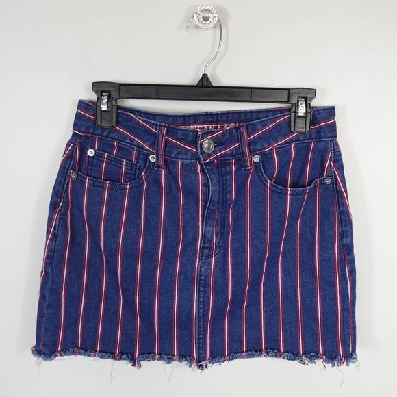 American Eagle Outfitters Dresses & Skirts - American Eagle AEO Striped Denim Mini Skirt Red White Blue 4th of July Americana